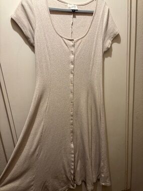 Universal Thread Cream Button-Front Swing Dress